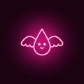 Blood angle neon icon. Elements of Blood donation set. Simple icon for websites, web design, mobile app, info graphics