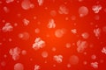 Blood background with sugar cells and erythrocytes. Abstract glucose pieces in red bloodstream. Diabetes day