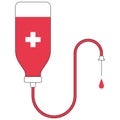 Blood bag icon. Vector illustration, flat design.