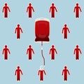 Blood Bag with people who blood transfusions