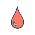 Color illustration icon for Blood bank, donation and drop