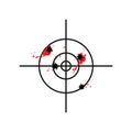 Blood bullet hole target icon. Clipart image