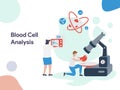 Blood Cell Analysis illustration. Modern flat design style for website and mobile website.Vector illustration