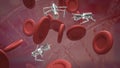 The blood cell and nano bot for sci or education concept 3d rendering