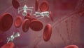 The blood cell and nano bot for sci or education concept 3d rendering