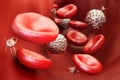 Blood cells, 3D rendering
