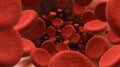 Blood cells flow