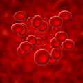 Blood cells flowing through vein or artery Royalty Free Stock Photo
