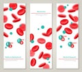 Blood cells. Medical concept banners set Royalty Free Stock Photo