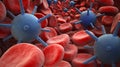 Blood Cells and virus .