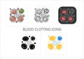 Blood clotting icons set