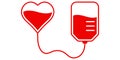 Blood collection and transfusion icon, donor sign, blood transfusion station logo