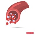 Blood composition in the vein color flat icon