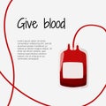 Blood donation graphic design template. Blood container illustration in medical artice