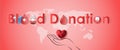 Blood donation design. Creative donor poster and cute character. Blood Donor banner. Red drop. Royalty Free Stock Photo