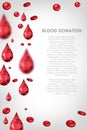 Blood donation design. Creative donor poster and cute character. Blood Donor banner. Red drop Royalty Free Stock Photo