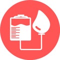 A blood donation bag with tube shaped as a heart. EPS10 vector format. web site design, icon, logo, app, UI. Vector illustration.