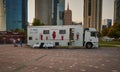 Blood donation campaign in Doha Qatar with blood donation mobile unit