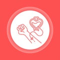 Blood donation color button icon. Donorship.