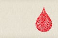 Blood donation concept with copy space on white background