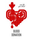 Blood donation concept with red celtic knotted heart. Vector illustration Royalty Free Stock Photo