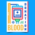 Blood Donation Creative Advertising Poster Vector Royalty Free Stock Photo