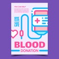 Blood Donation Creative Advertising Poster Vector Royalty Free Stock Photo