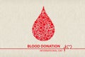 Blood donation day design on white background