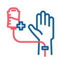 Blood donation donor icon. Vector thin line illustration