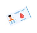 Donor Card Flat Composition Royalty Free Stock Photo