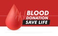 Blood Donation Lifesaving and Hospital Assistance Poster or Flyer. Vector illustration. World Donor Day Banner Royalty Free Stock Photo