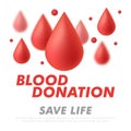 Blood Donation Lifesaving and Hospital Assistance Poster or Flyer. Vector illustration. World Donor Day Banner Royalty Free Stock Photo