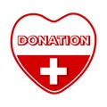 Blood Donation Logo. Heart representing blood bag. World Blood Day concept