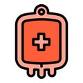 Blood donation pack icon outline vector. Medical donate