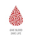 Template for card, flyer or banner calling to Blood donation
