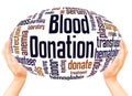 Blood donation word cloud hand sphere concept Royalty Free Stock Photo