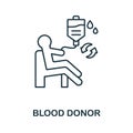 Blood Donor line icon. Element sign from transplantation collection. Flat Blood Donor outline icon sign for web design Royalty Free Stock Photo