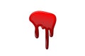 Blood drip 3d. Halloween bloodstain isolated white background. Splatter stain. Horror drop flow. Red scare ink. Blot