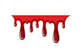 Blood drip 3d. Halloween bloodstain isolated white background. Splatter stain. Horror drop flow. Red scare ink. Blot Royalty Free Stock Photo