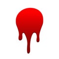 Blood drip. Drop blood isloated white background. Happy Halloween decoration design. Red splatter stain, splash spot Royalty Free Stock Photo