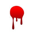 Blood drip. Drop blood isloated white background. Happy Halloween decoration design. Red splatter stain, splash spot