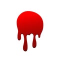 Blood drip. Drop blood isloated white background. Happy Halloween decoration design. Red splatter stain, splash spot