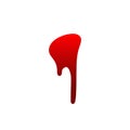 Blood drip. Drop blood isloated white background. Happy Halloween decoration design. Red splatter stain, splash spot Royalty Free Stock Photo