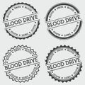 Blood drive insignia stamp isolated on white. Royalty Free Stock Photo