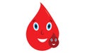 Blood drop smiling vector icon