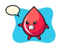 Blood drop cartoon illustration as a karate fighter