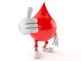 Blood drop character with thumbs up Royalty Free Stock Photo