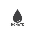 Blood drop donate vector icon