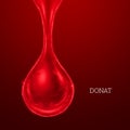 Blood drop hologram, creative background. Blood donation concept, charity, medicine. 3D rendering, 3D illustration