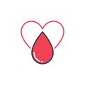 Blood Drop inside Heart vector concept colored icon Royalty Free Stock Photo